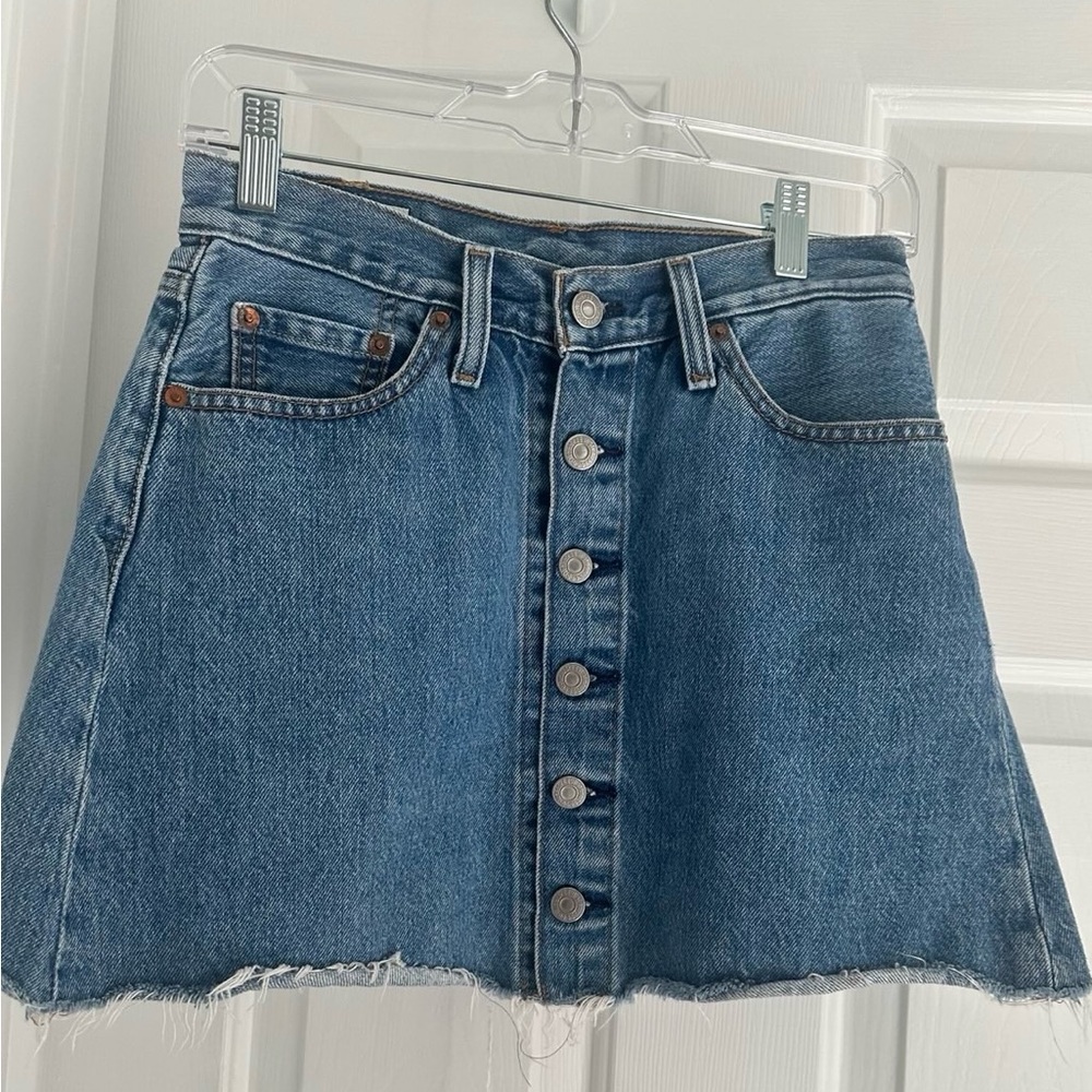 Levi’s Denim Cut-Off Button-Front Skirt